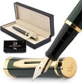 Wordsworth & Black Fountain Pen Set, 18K Gilded Fine Nib, Includes 24 Pack Ink by WordsworthBlack