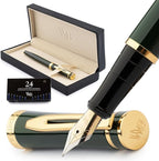 Wordsworth & Black Fountain Pen Set, 18K Gilded Fine Nib, Includes 24 Pack Ink by WordsworthBlack