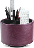 Hennaja Round Leather Art Supply Organizer, Remote Control Holder, 360 Degree by Hennaja
