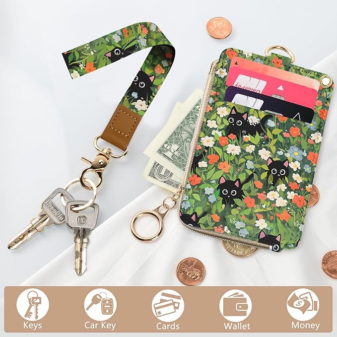 bolimoss Cute 2-in-1 ID Badge Holder & Lanyard Wallet, 5 Card Slots, 1 Side - Image 2
