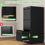 3-Drawer File Cabinet with Lock, Metal Vertical Filing Cabinets - Image 5