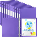 Henoyso 16 Pcs 3 Ring Binder 0.5 Inch Round Fits Letter Size 8.5'' x 11'' Paper by Henoyso
