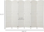 HOMCOM Room Divider, 6 Panel Folding Privacy Screen, 6FT Tall Portable Wicker - Image 7
