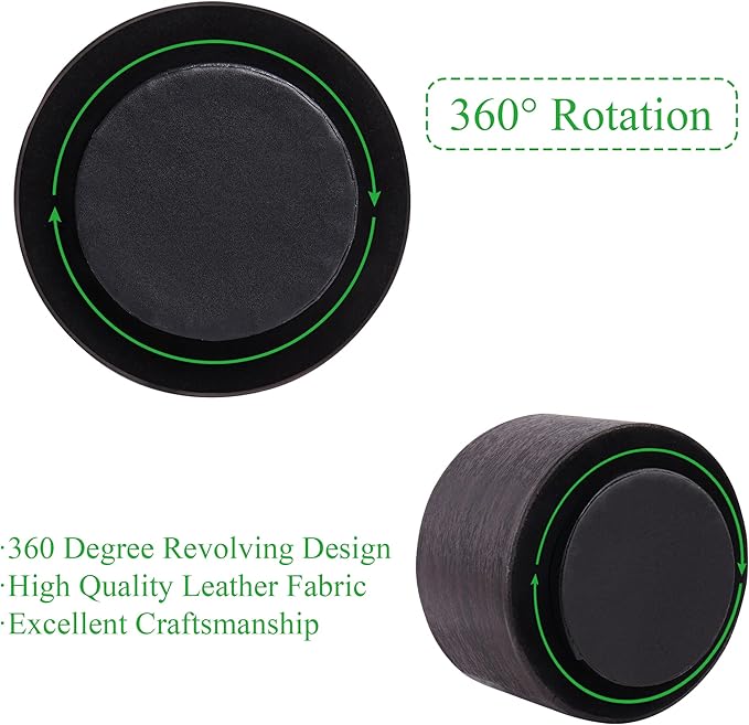 Hennaja Round Leather Art Supply Organizer, Remote Control Holder, 360 Degree - Image 4
