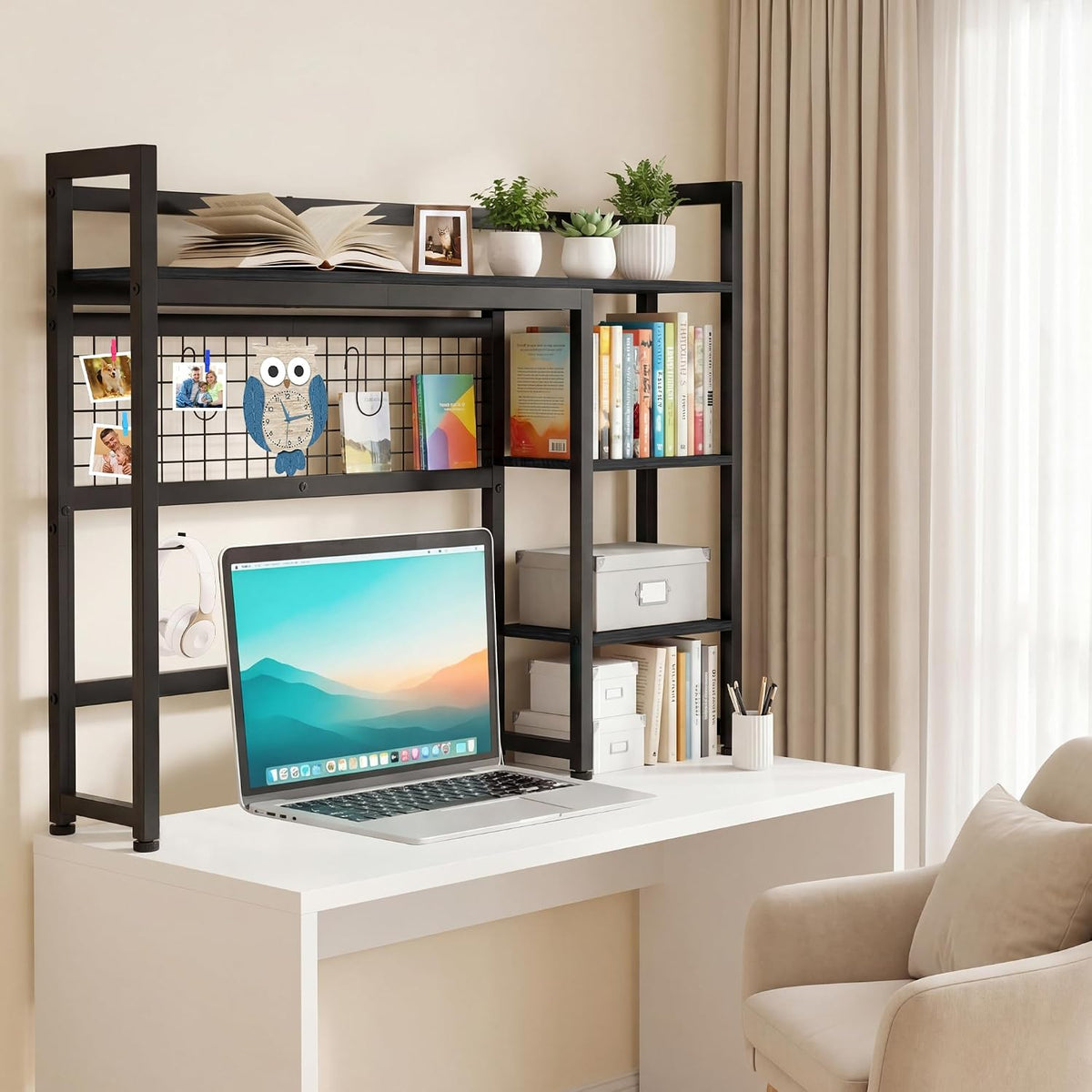 IBVIVIC Desktop Shelf, 38.5'' Desktop Organizer Shelf for Computer Mo...
