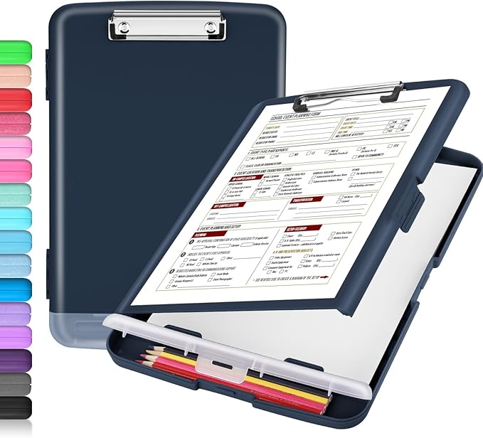 Sooez Clipboard with Storage, High Capacity Nursing Clip Board 8.5 x 11 with by Sooez