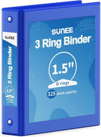 SUNEE 3 Ring Binder 1.5 Inch 1 Pack, Cobalt Blue by SUNEE