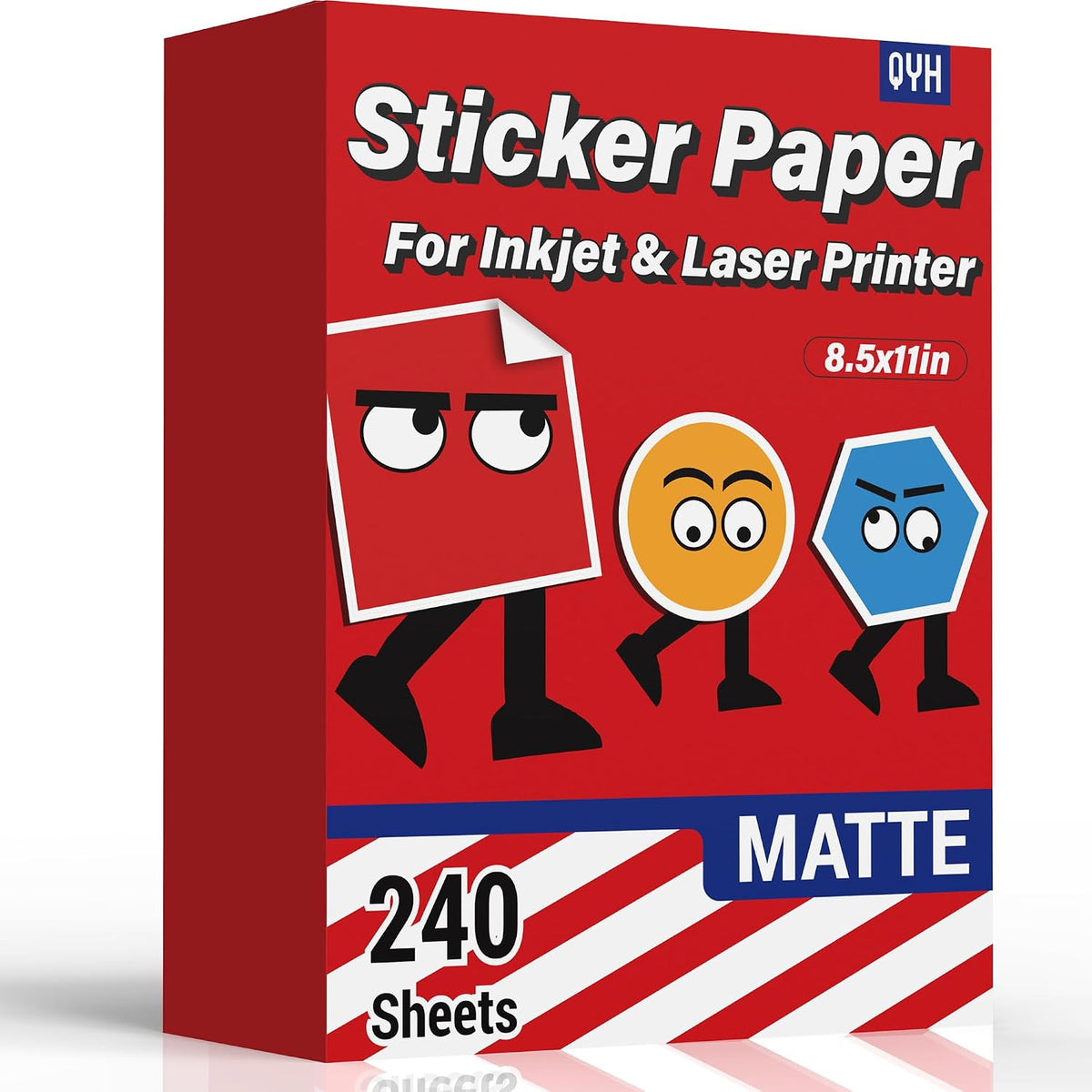 qyh premium matte printable vinyl sticker paper, 240, main product view