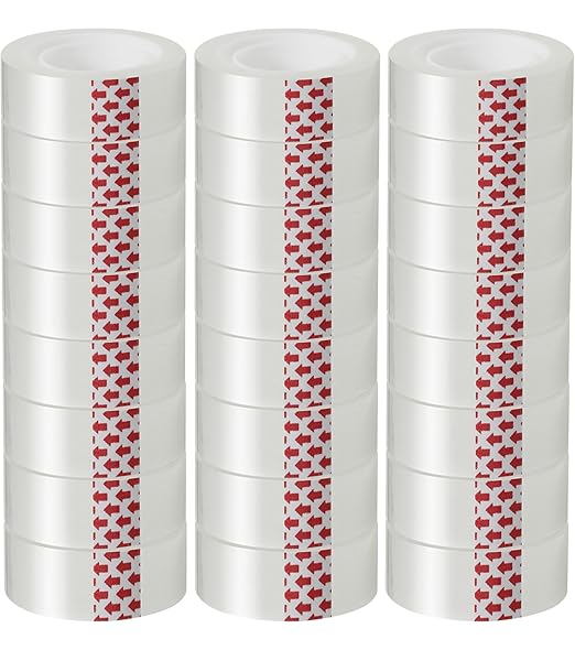GIBIBU 24 Rolls Transparent Tape Refills, Glossy Gift Wrap Tapes by GIBIBU