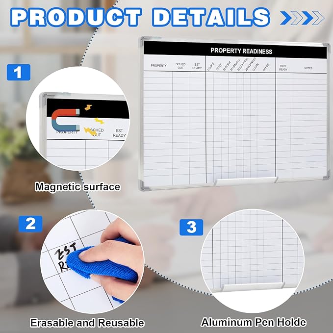 Lincia Property Readiness Dry Erase Whiteboard Magnetic Dry Erase Board - Image 4