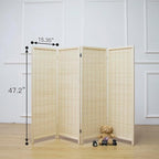 Furnnylane 4 Panel Short Room Divider Screen, Small Bamboo Panel Divider - Image 5