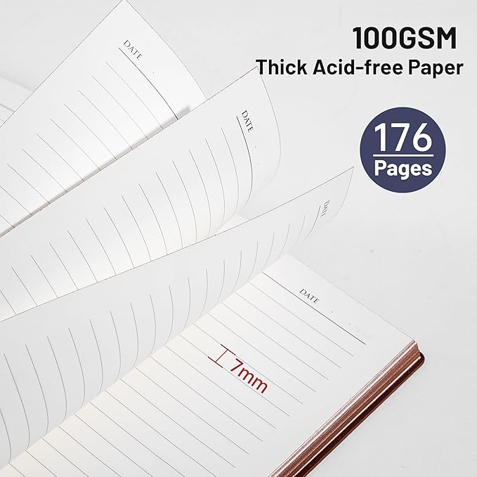 CAGIE Lined Journal Notebook for Men & Women, 176 Pages A5 Medium Size - Image 5