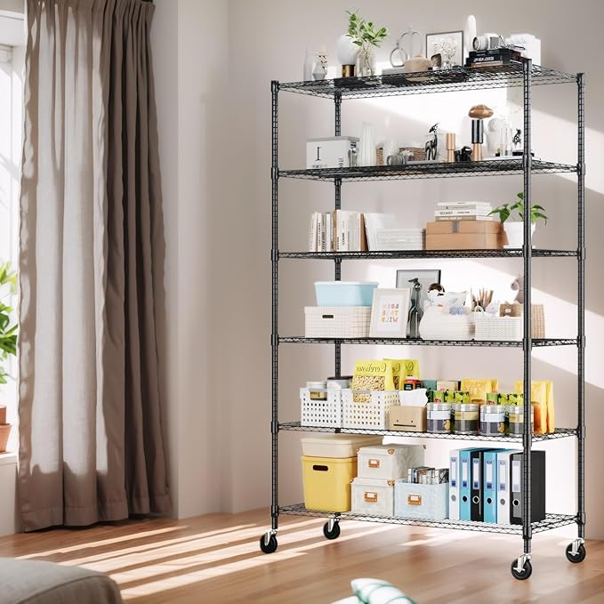 Himimi 82" H Storage Shelves 6 Tier Metal Shelving Adjustable Wire Shelf - Image 4