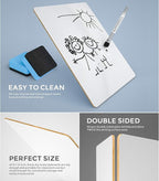 Nicpro Dry Erase Lap Board 9 x 12 inches 2 Pack Double Sided Blank Small - Image 3