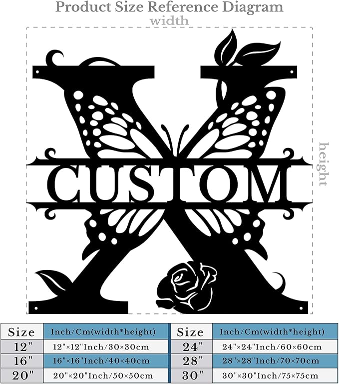Personalized Custom Letter Name metal Signs, Custom Black Letter Monogram Wall - Image 5