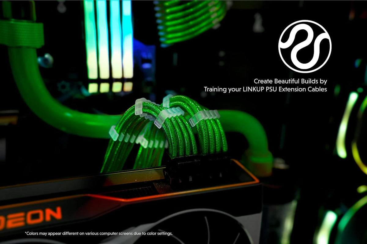 LINKUP - AVA 30cm PSU Cable Extension Sleeved Custom Mod GPU PC Braided