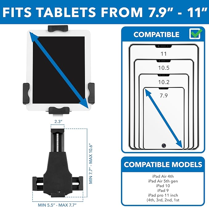 Mount-It! iPad Stand, Secure Universal Tablet Kiosk POS Locking Tablet - Image 3