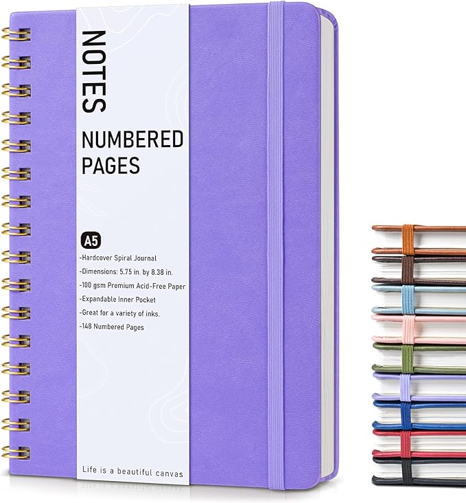 Lined Spiral Journal Notebook, A5 Hardcover Spiral Journals by Unknown