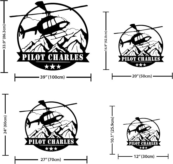 Personalized Metal Airplane Wall Art, Airplane Name Sign, Customized Pilot Name - Image 4