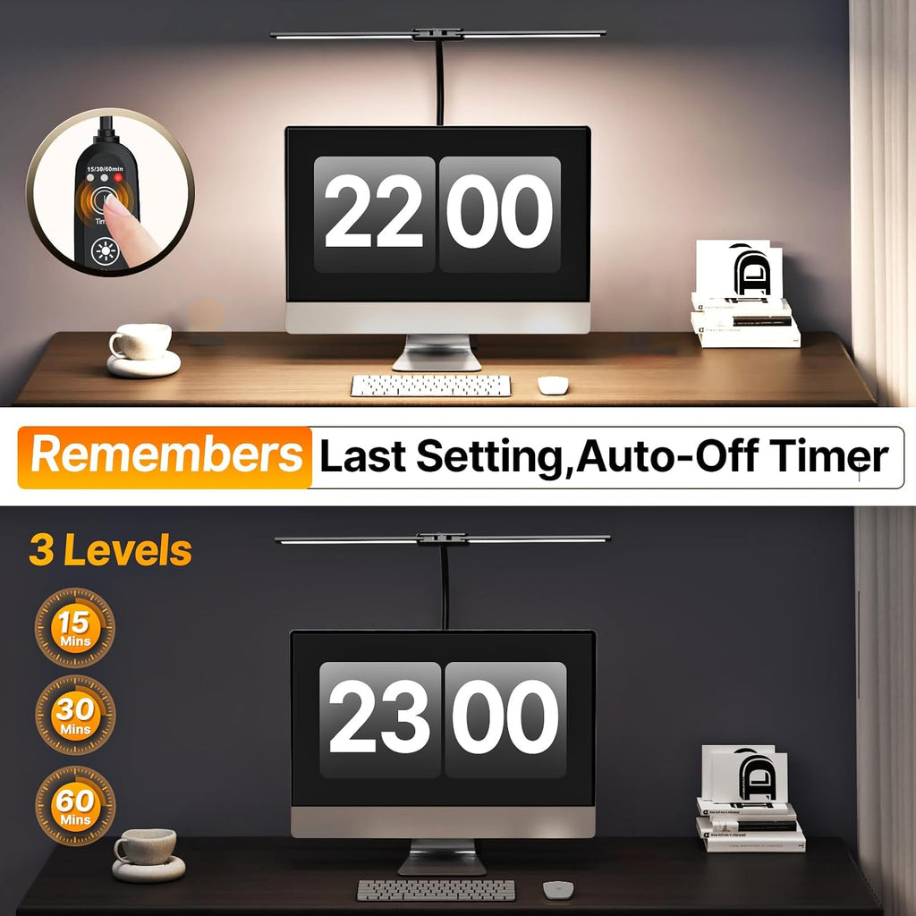 syrinx led desk lamp for home office, 18w on a desk or shelf