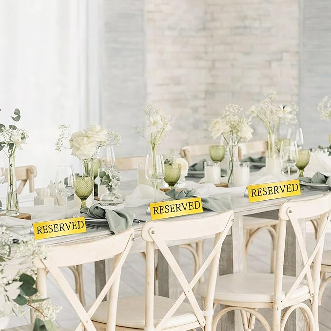 Aemygo 24 Pcs Metal Reserved Table Signs, Double Sided Tent Guest Reservation - Image 2