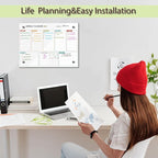 Glass Weekly Dry Erase Board for Wall 16"X 12", Colorful Weekly Calendar - Image 6
