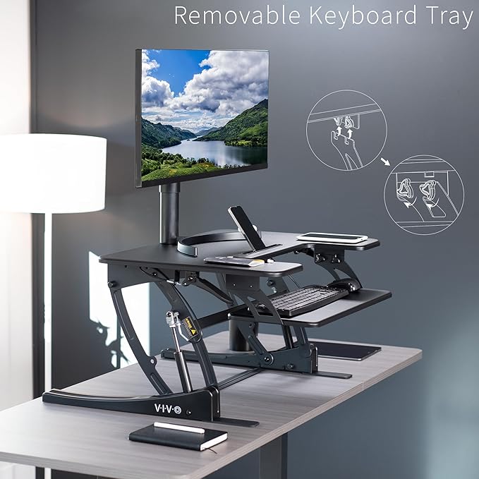 VIVO 32 inch Height Adjustable Stand Up Desk Converter, V Series, Quick Sit to - Image 8