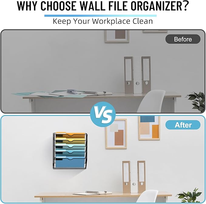 SUPEASY 5-Tier Wall File Holder Organizer - Image 6
