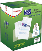 Sheet Protectors 500 Page, Page Protector 8.5" x 11" ，Upgraded Clear Plastic by SMELHA