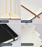 Biuwory Lined Journal Notebook for Women Men, 256 Pages A5 Hardcover Leather - Image 6