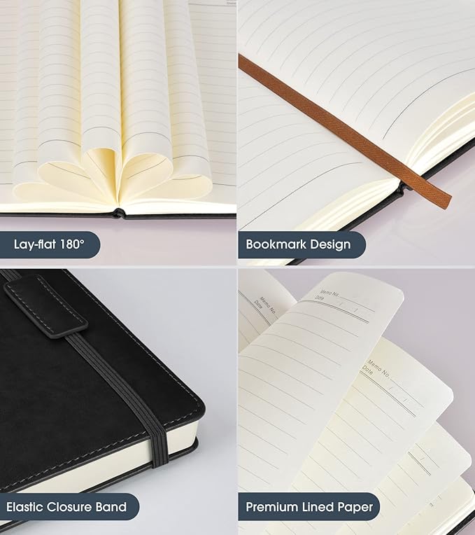 Biuwory Lined Journal Notebook for Women Men, 256 Pages A5 Hardcover Leather - Image 6