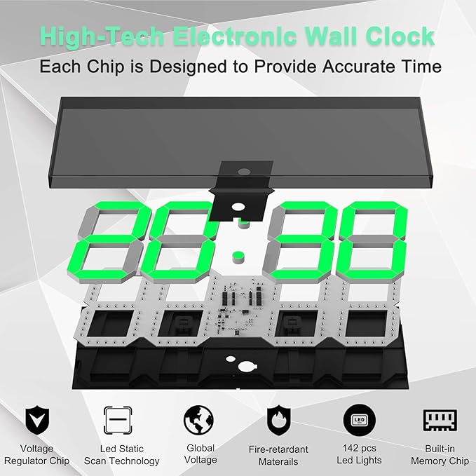 LED Large Digital Wall Clock, Oversize Wall Clock - Image 6
