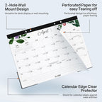 SUNEE Desk Calendar 2026-2027 17" x 12", 18 Month Calendar Jul. 2026 - Dec. 2027, Calendar 2026-2027 With Notes, for Planning, Organizing in Family, School or Office - Greenery