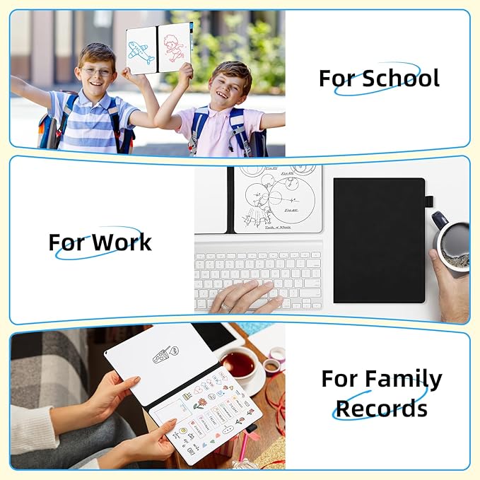 AGM Portable White Board Dry Erase Notebook, 8.4" x 6" Double Sided Folding - Image 8
