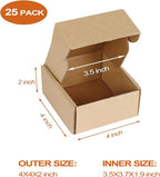 PHAREGE 4x4x2 inch Shipping Boxes Bulk 25 Pack Brown, Tab Lock Tuck Top Mailer - Image 2