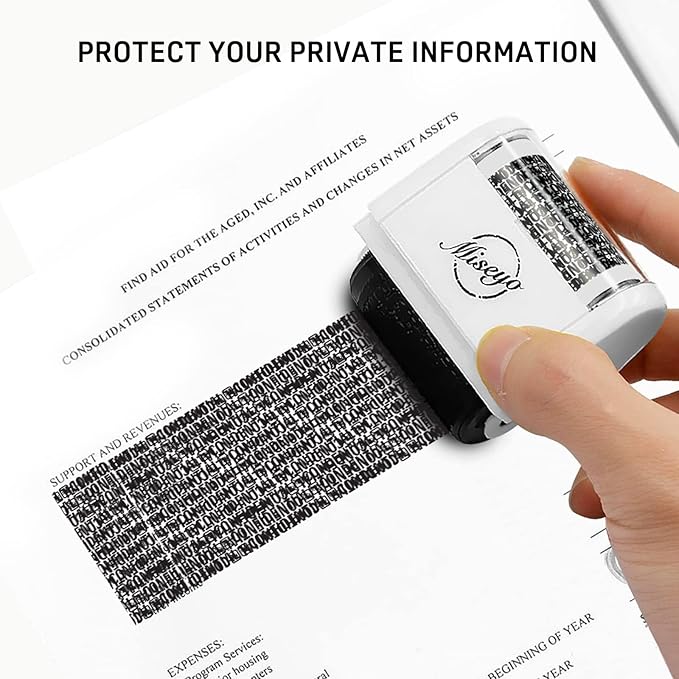 Miseyo Wide Identity Theft Protection Roller Stamp Set - Image 4
