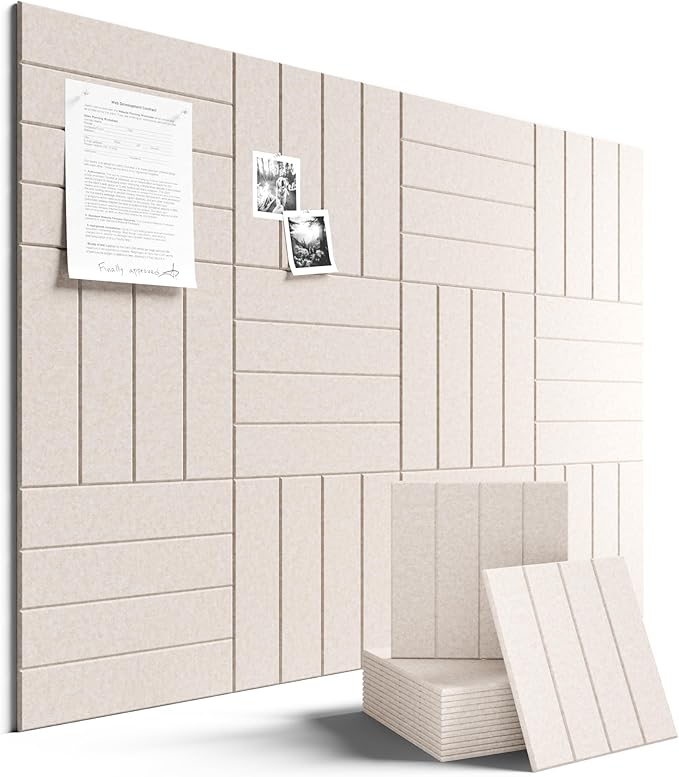Fluxynara Felt Bulletin Board Tiles Large 48" x 36" Cork Board Alternative-12 by FLUXYNARA