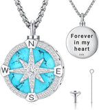 Compass Necklace for Women Men 925 Sterling Silver Pendant Urn Necklaces for by Eusense