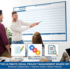 Lincia Large Magnetic Gantt Chart Whiteboard Kit 24" x 36" Reusable Visualize - Image 4