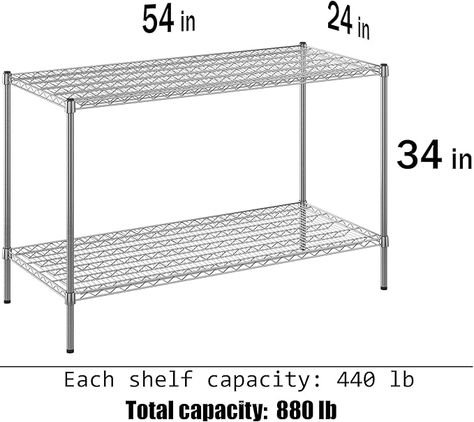 Regal Altair 24" Deep x 54" Wide x 34" Height Wire Shelving Kit | 2-Tier | NSF - Image 3