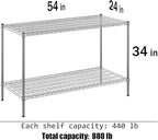 Regal Altair 24" Deep x 54" Wide x 34" Height Wire Shelving Kit | 2-Tier | NSF - Image 3