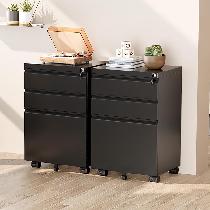 Greenvelly 3 Drawer Mobile File Cabinet - Image 8