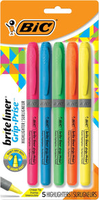 BIC Brite Liner Grip Highlighter, Chisel Tip, by BIC