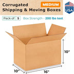 Medium Shipping & Moving Boxes 16 x 10 x 10 inches - Image 2