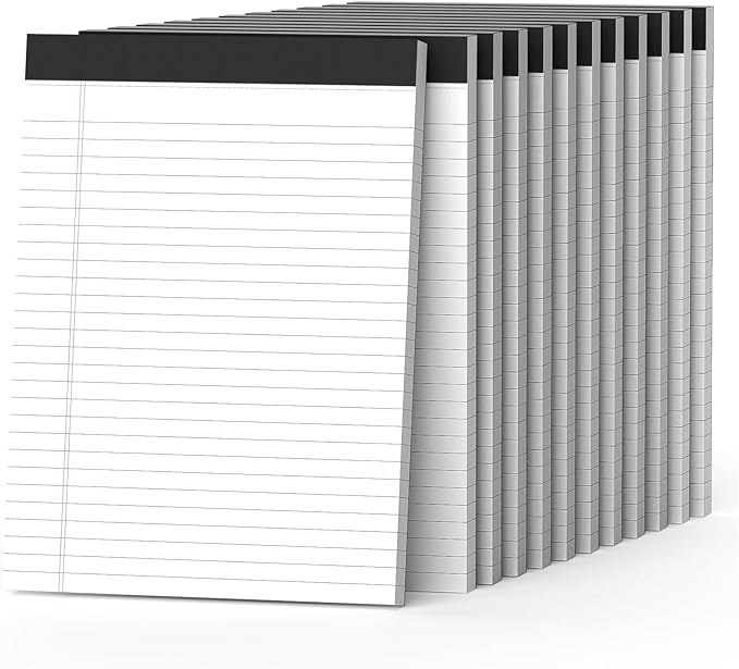 12 Pack Legal Pads 8.5 x 11 Wide Ruled Note Pads 8.5 x 11 Inch Notepads Micro by Nichela