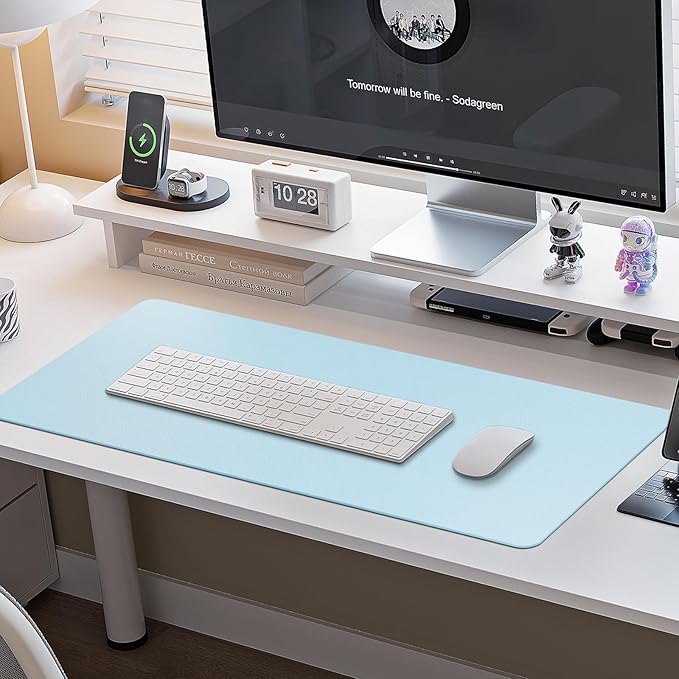 Boutilon Leather Desk Pad Protector, Non-Slip Mouse Pad, Laptop Desk Pad - Image 6