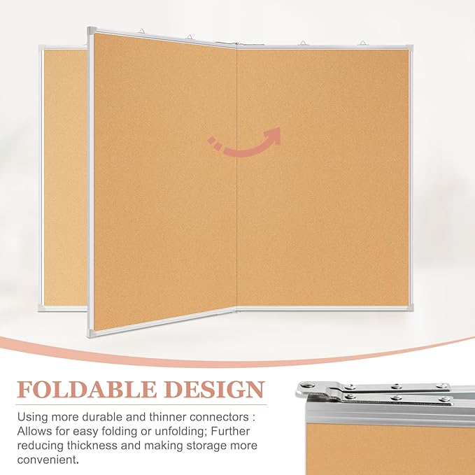 AMUSIGHT Double-Sided Large Cork Board, Vision Board Pin Board Corkboards - Image 2