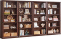 RWYHG 70" Walnut Tall Bookshelf Set of 4, 5-Tier Thick Wooden Book Shelf by RWYHG