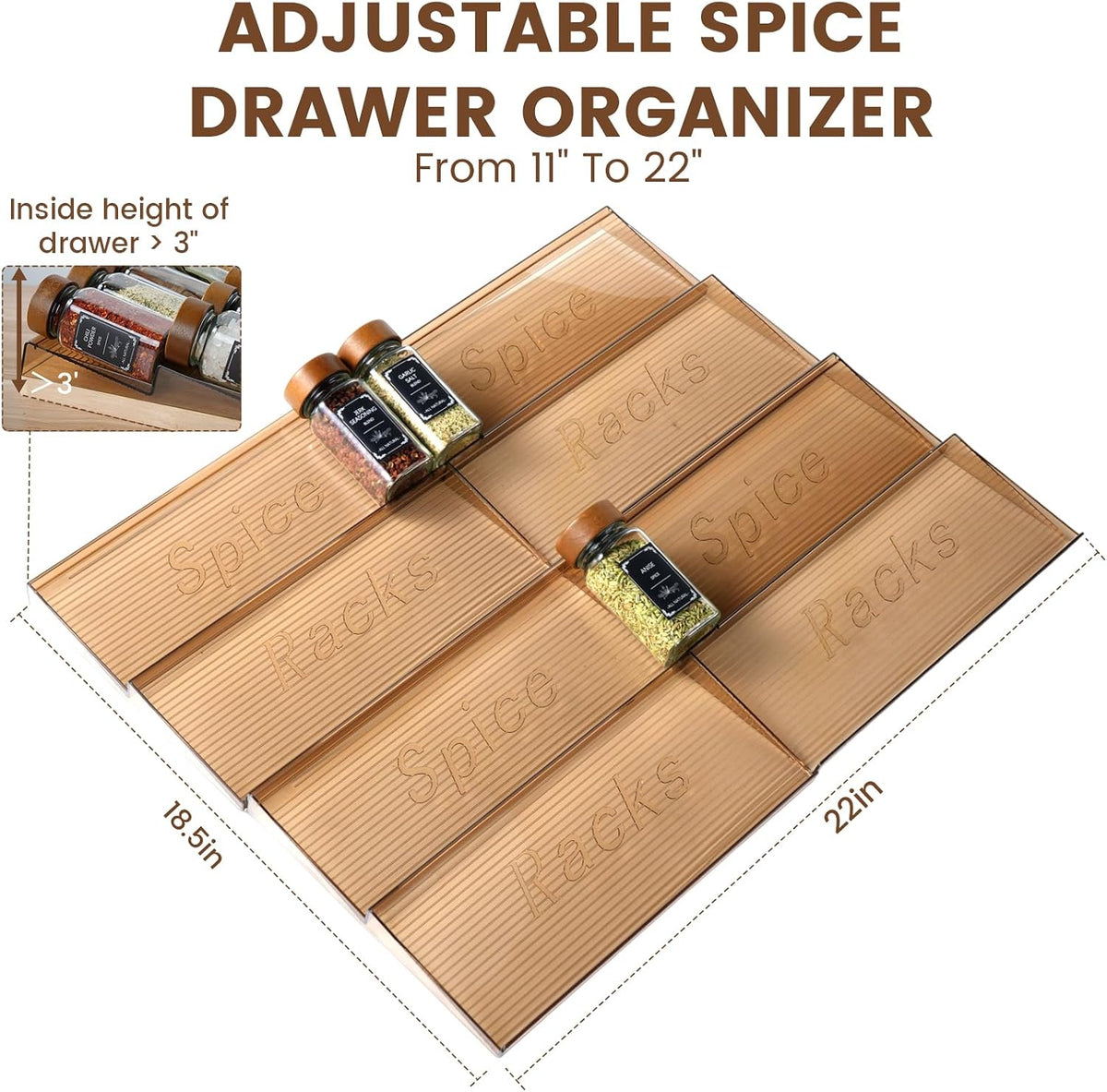 2 Pack Spice Rack with 24 Spice Jars, 4OZ Wood Lid Spice Containers with Expa...