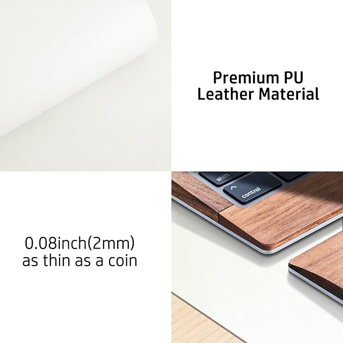 Aothia Leather Desk Pad Protector, Mouse Pad, Office Desk Mat, Non-Slip PU - Image 8